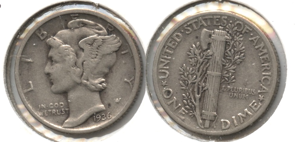 1936 Mercury Dime Fine-12 #p