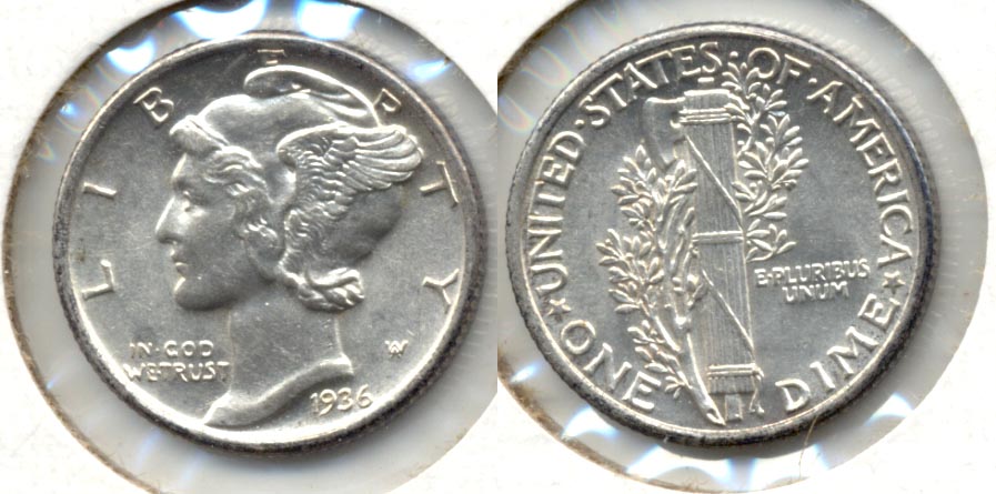 1936 Mercury Dime MS-60 b