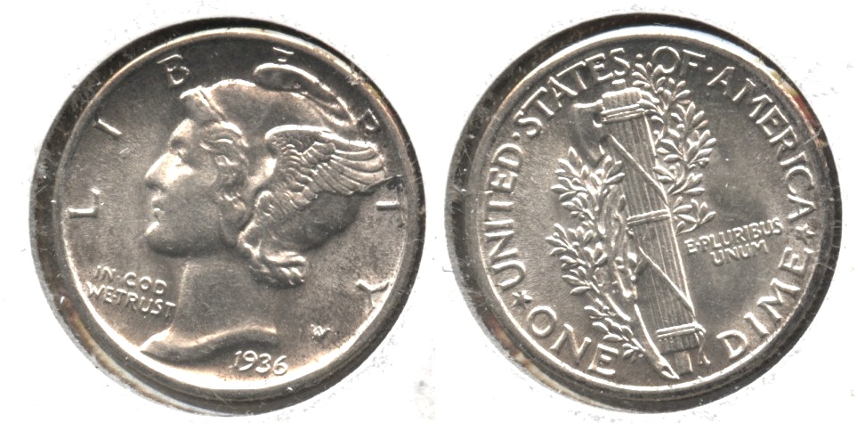 1936 Mercury Dime MS-60 #g