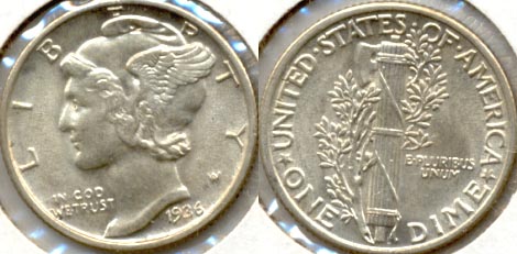 1936 Mercury Dime MS-63