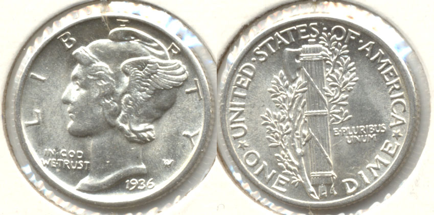 1936 Mercury Dime MS-63 a