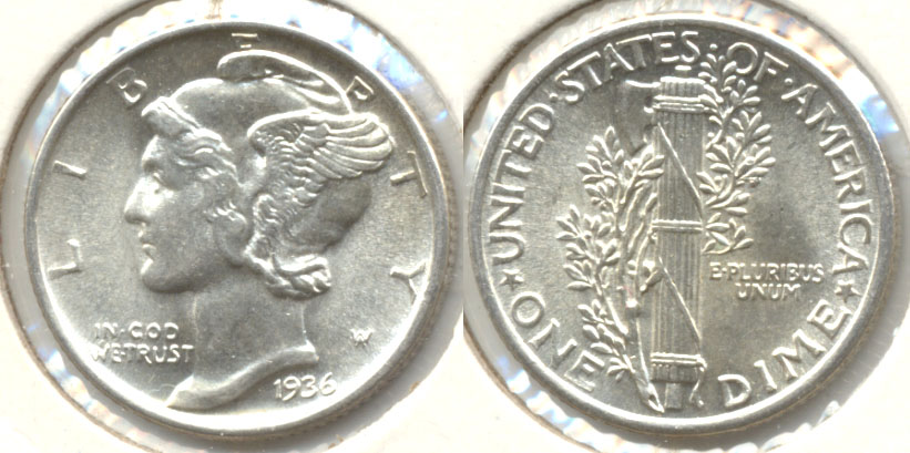 1936 Mercury Dime MS-63 b