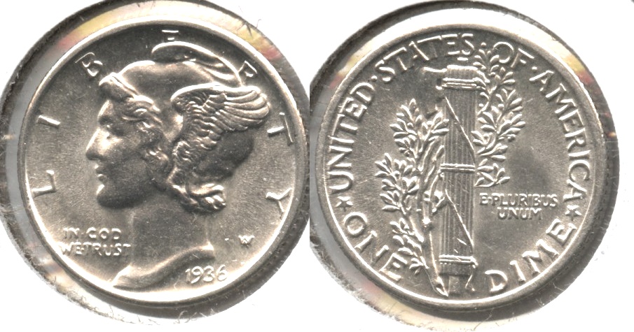 1936 Mercury Dime MS-63 c