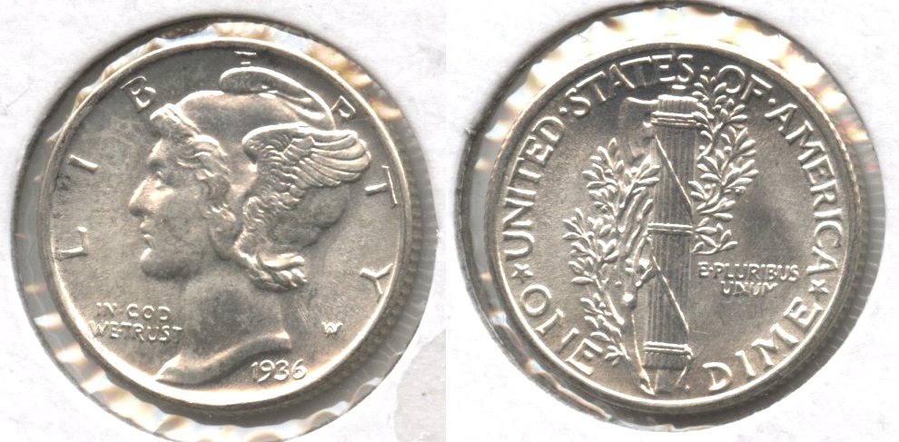 1936 Mercury Dime MS-65 #a