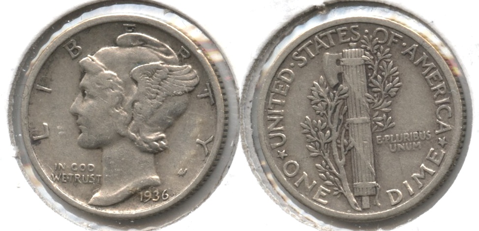 1936 Mercury Dime VF-20 #a