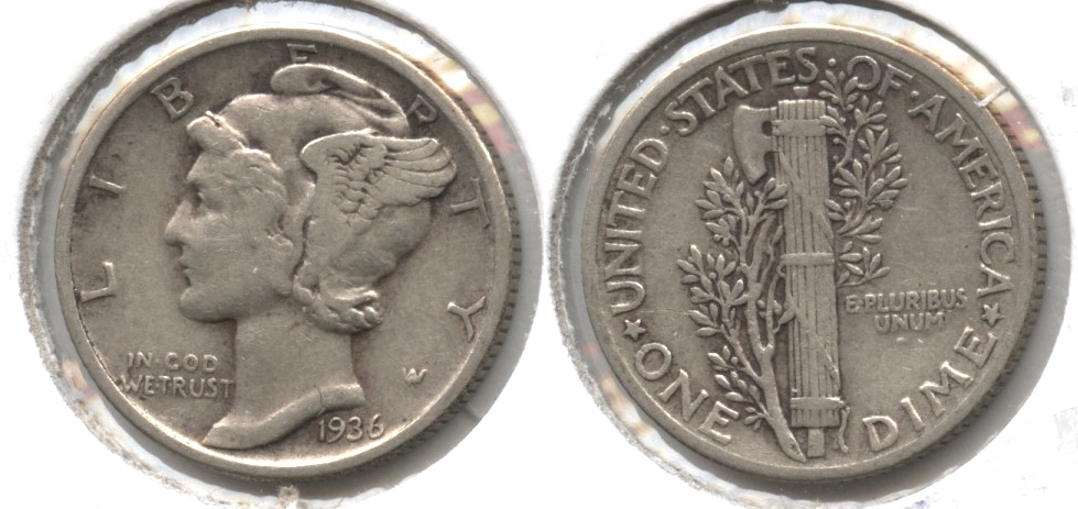 1936 Mercury Dime VF-20 #b