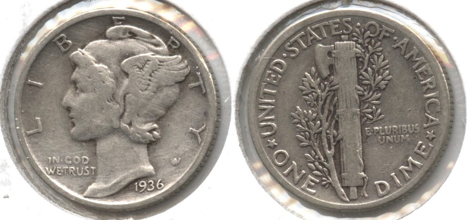 1936 Mercury Dime VG-8 #a