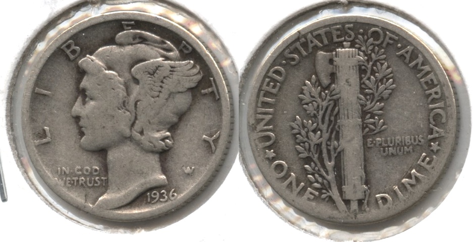 1936 Mercury Dime VG-8 #b
