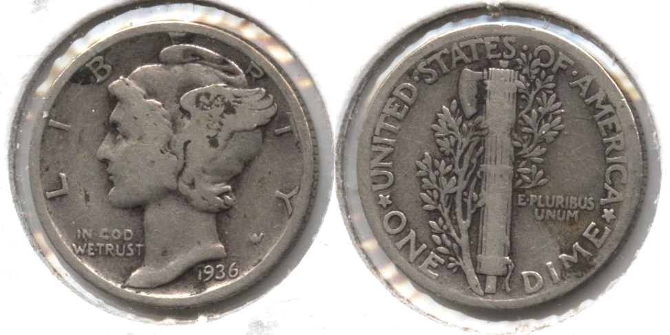 1936 Mercury Dime VG-8 #c