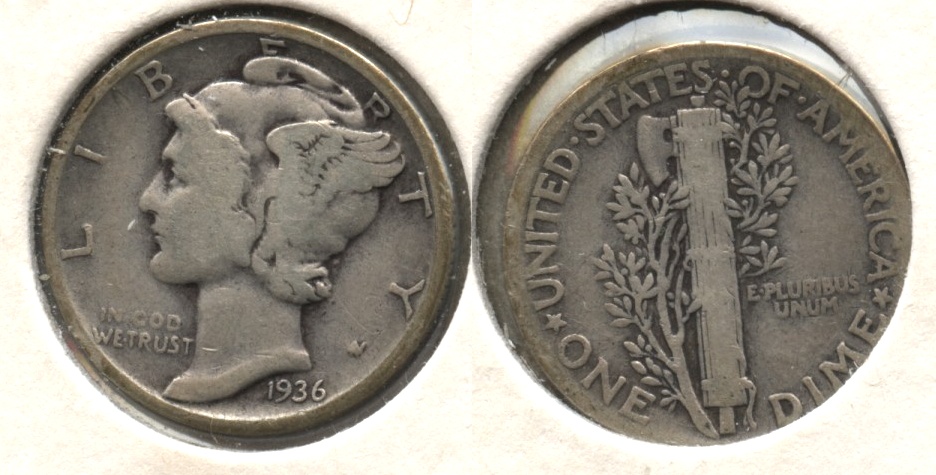 1936 Mercury Dime VG-8 #e