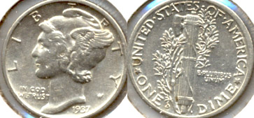 1937-D Mercury Dime AU-50