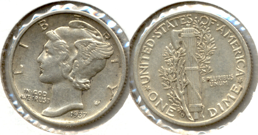 1937-D Mercury Dime AU-50 a