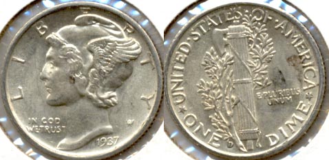 1937-D Mercury Dime AU-55