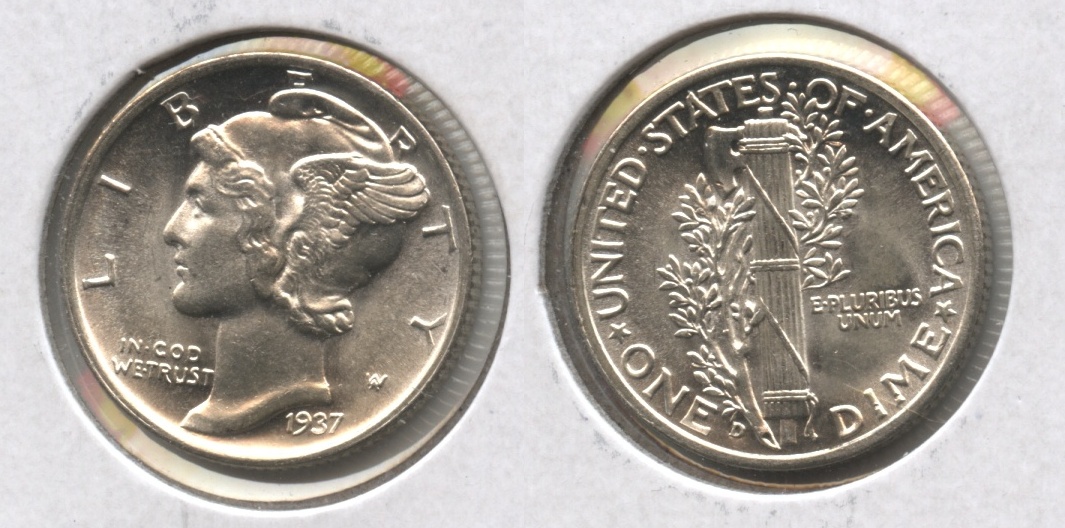 1937-D Mercury Dime MS-64