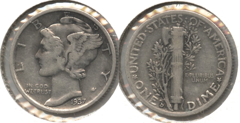 1937-D Mercury Dime VG-8