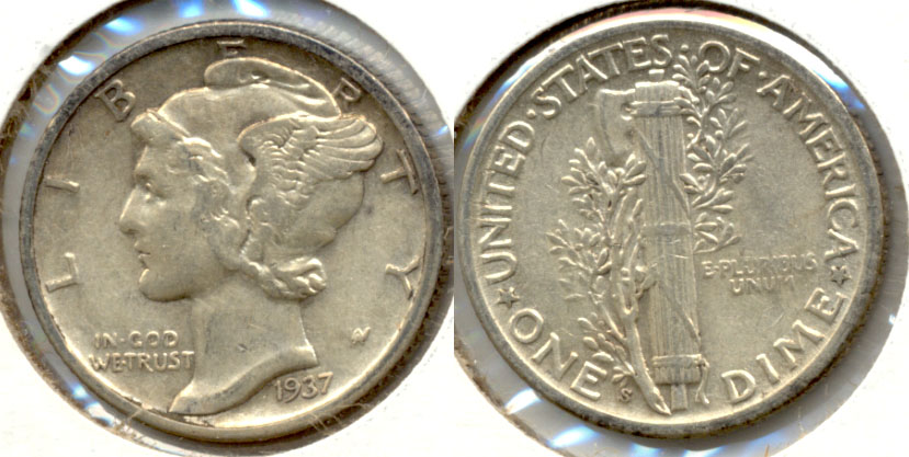 1937-S Mercury Dime AU-50