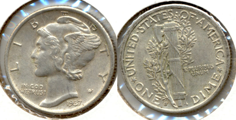 1937-S Mercury Dime AU-50 a