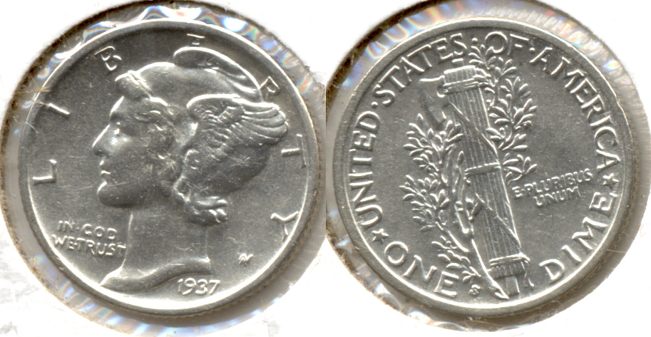 1937-S Mercury Dime AU-50 g