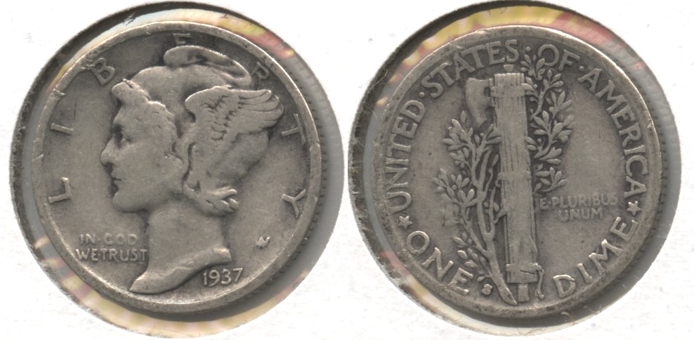 1937-S Mercury Dime Fine-12