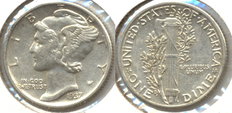1937 Mercury Dime AU-50 a