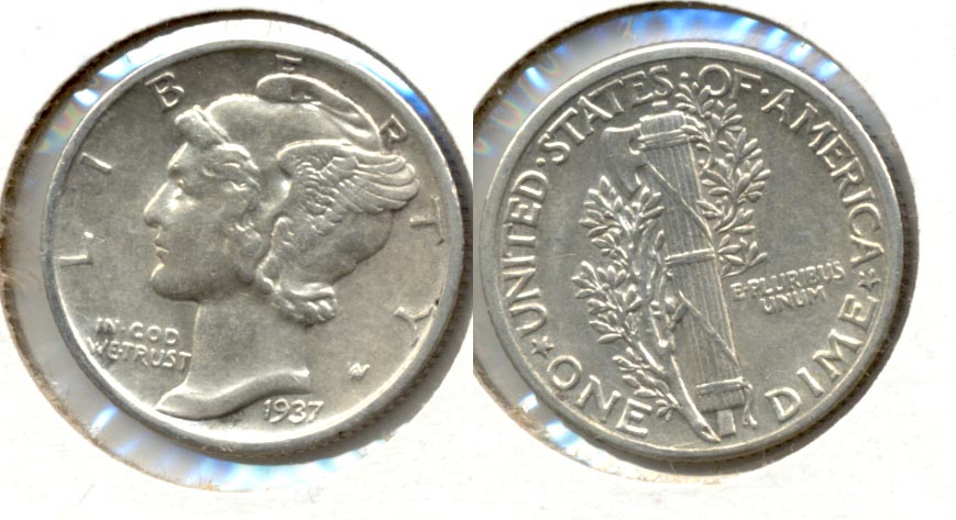 1937 Mercury Dime AU-50 c