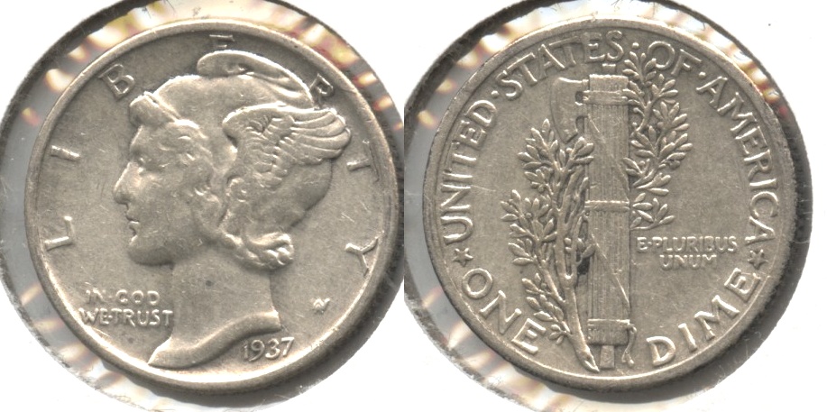 1937 Mercury Dime EF-40 #c