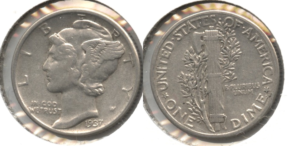 1937 Mercury Dime EF-40 #g