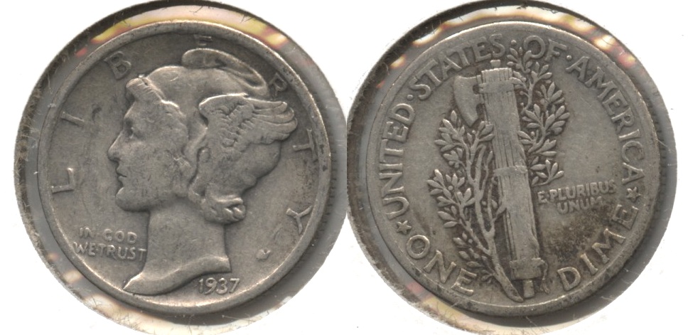 1937 Mercury Dime Fine-12