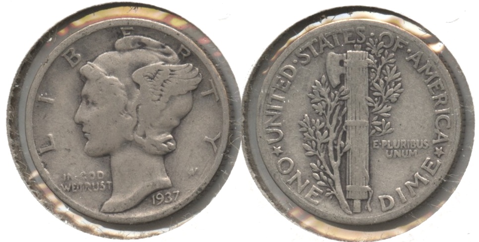 1937 Mercury Dime Fine-12 #c