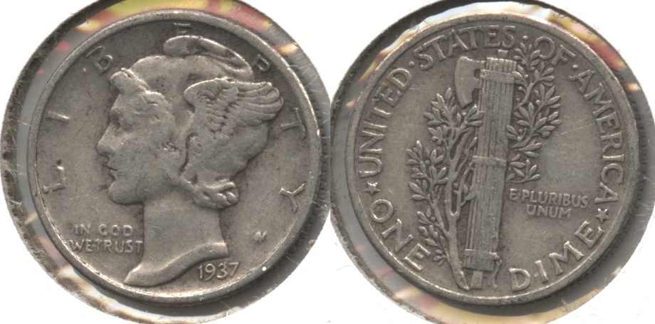 1937 Mercury Dime Fine-12 #q