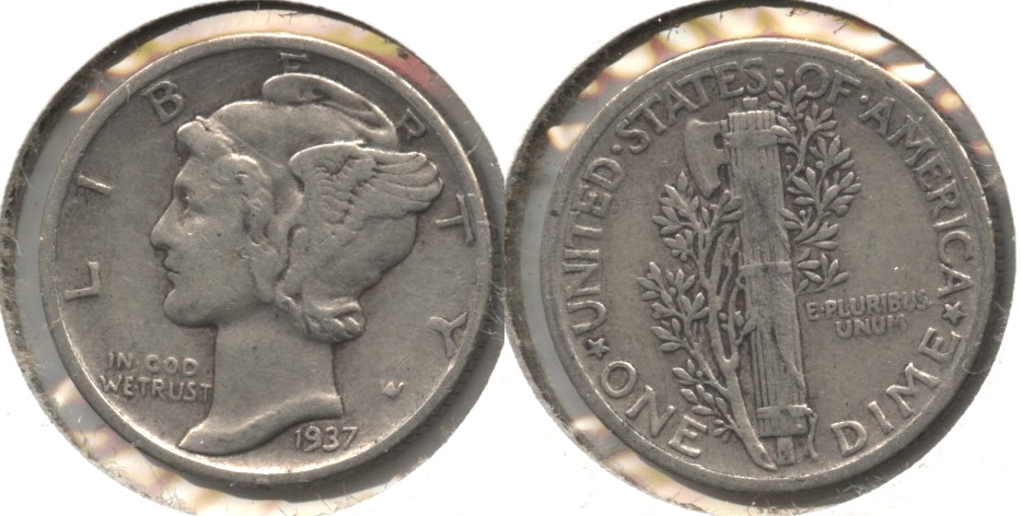 1937 Mercury Dime Fine-12 #s