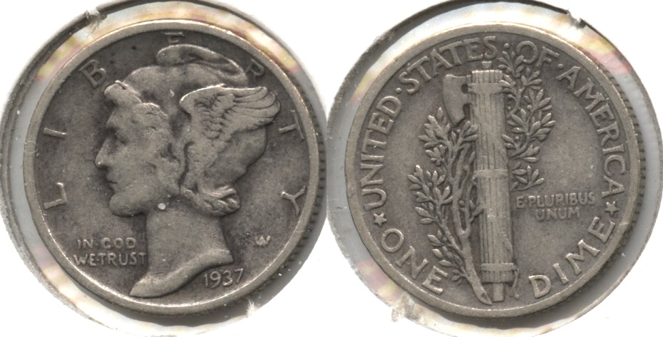 1937 Mercury Dime Fine-12 #x