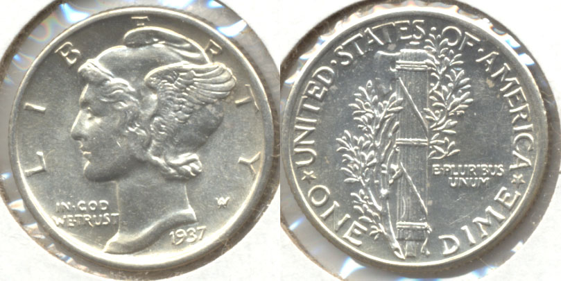 1937 Mercury Dime MS-60 i