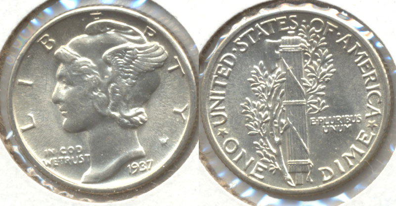 1937 Mercury Dime MS-60 k