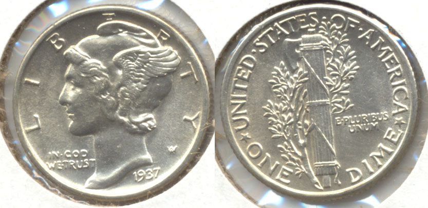 1937 Mercury Dime MS-63