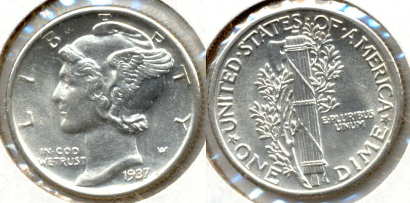 1937 Mercury Dime MS-63 c