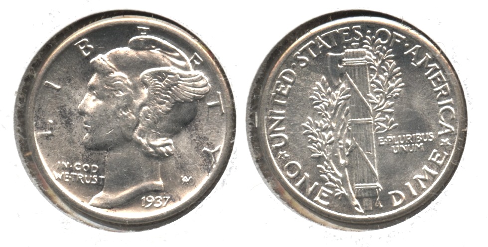 1937 Mercury Dime MS-63 #h