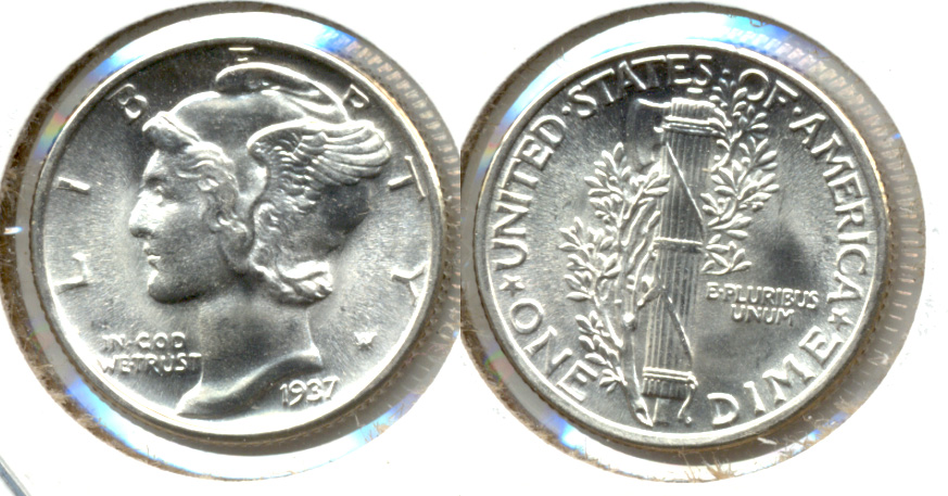 1937 Mercury Dime MS-65