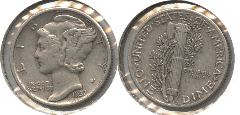 1937 Mercury Dime VF-20 #b