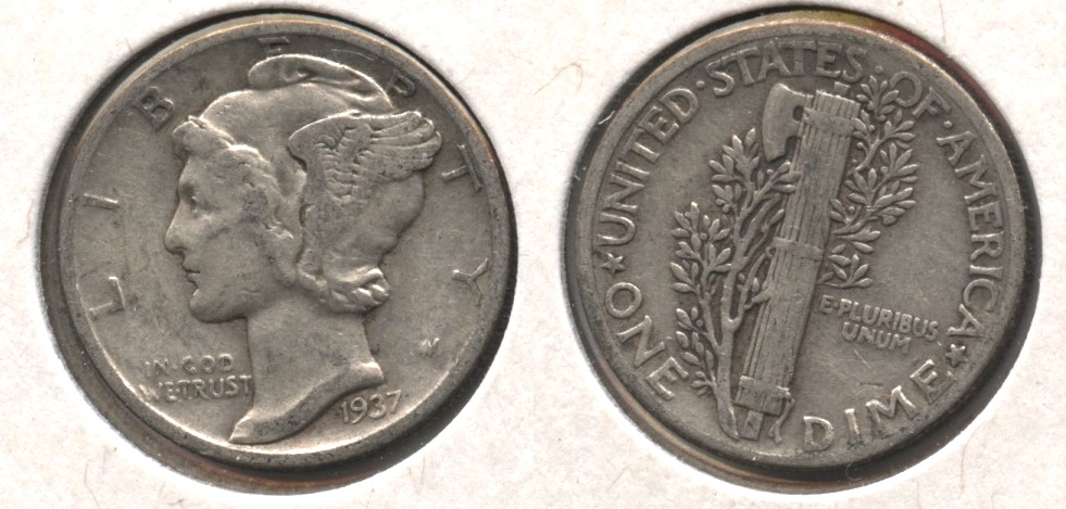 1937 Mercury Dime VF-20 #e