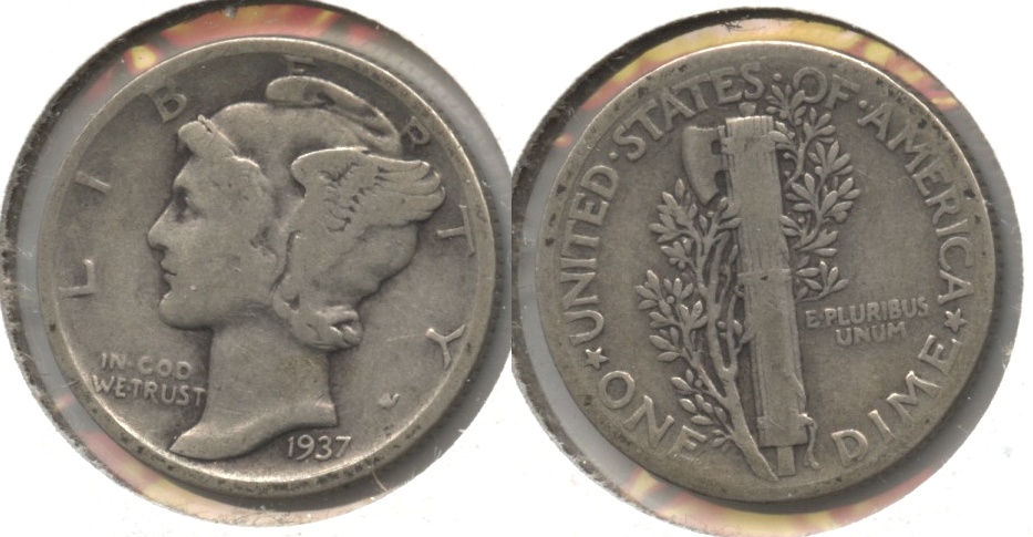 1937 Mercury Dime VG-8 #b