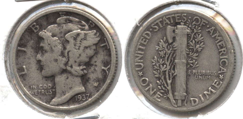 1937 Mercury Dime VG-8 #d