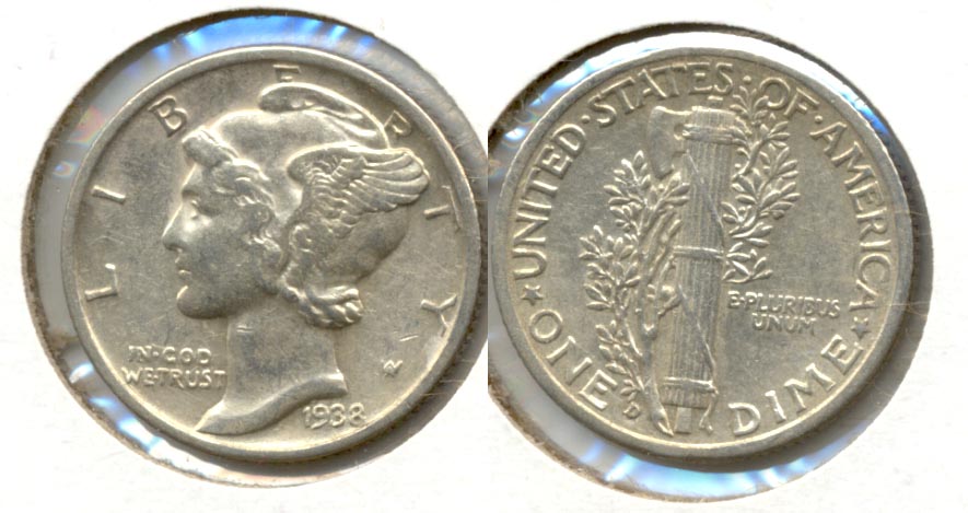 1938-D Mercury Dime AU-50 a