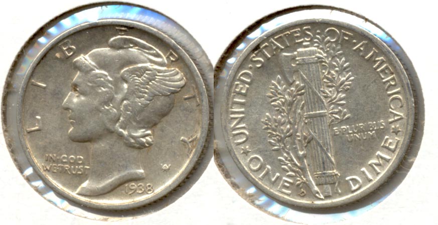 1938-D Mercury Dime AU-50 b