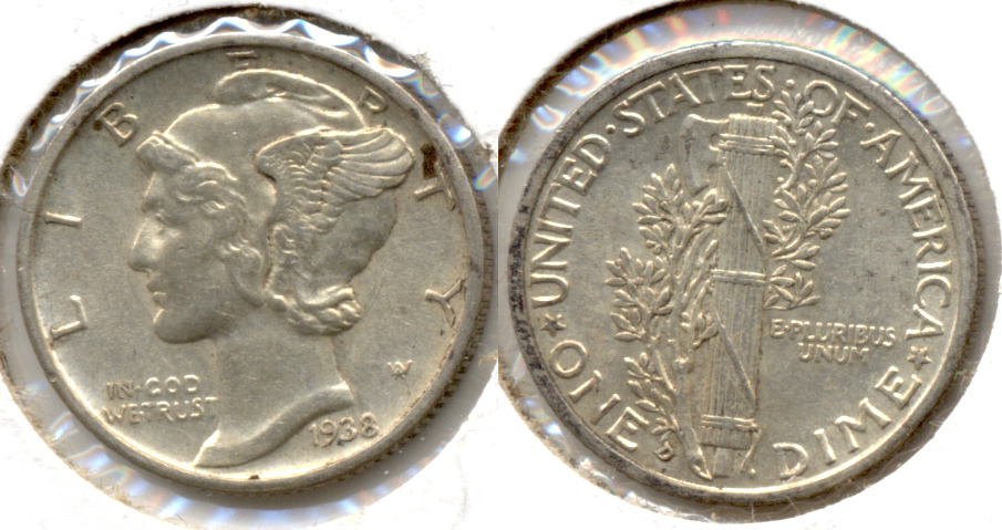 1938-D Mercury Dime AU-50 c