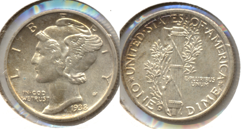 1938-D Mercury Dime MS-60 a