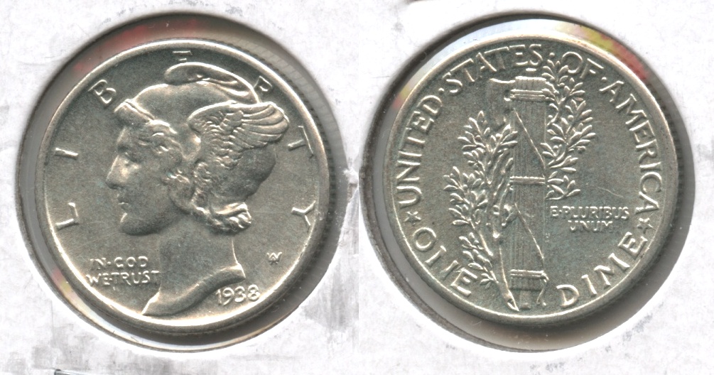 1938 Mercury Dime AU-50 #c