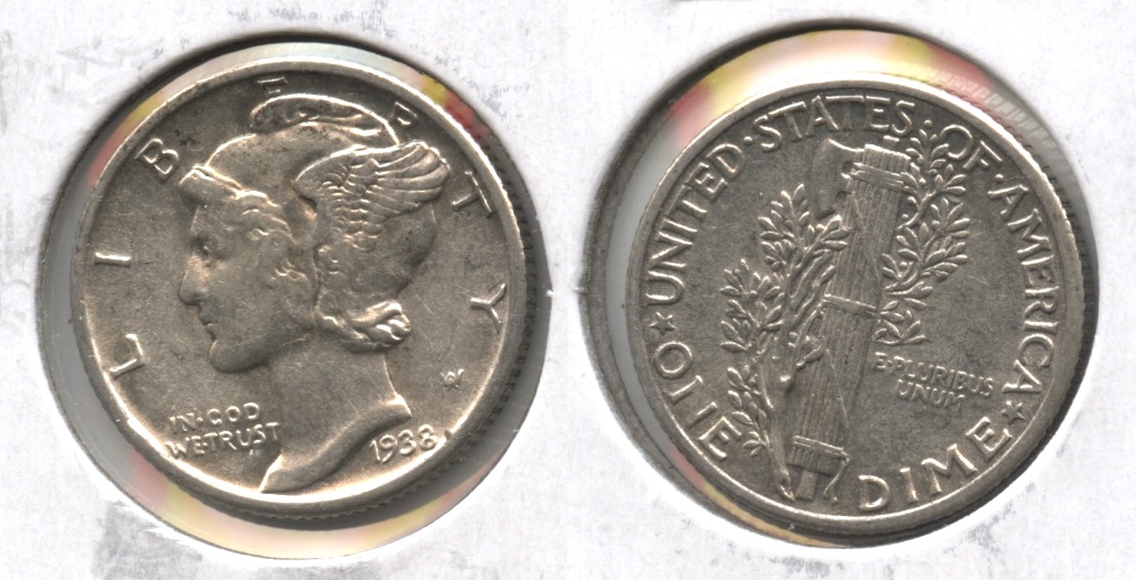 1938 Mercury Dime AU-50 #d