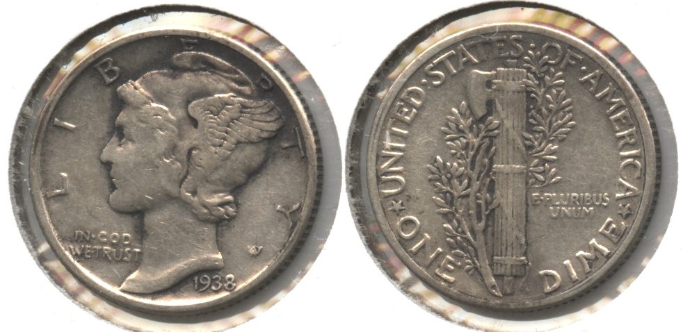 1938 Mercury Dime EF-40