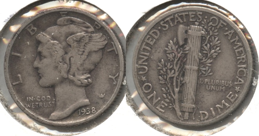1938 Mercury Dime Fine-12